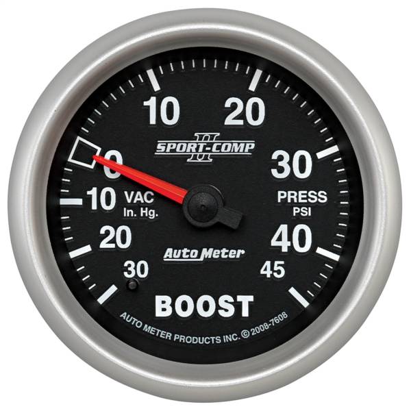 AutoMeter - AutoMeter 2-5/8in. BOOST/VACUUM,  30 IN HG/45 PSI - 7608