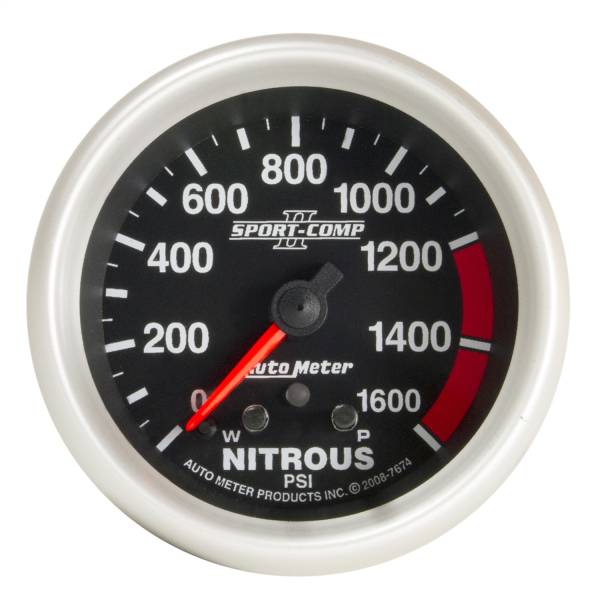 AutoMeter - AutoMeter 2-5/8in. NITROUS PRESSURE,  0-1600 PSI - 7674