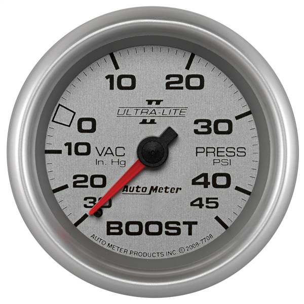 AutoMeter - AutoMeter 2-5/8in. BOOST/VACUUM,  30 IN HG/45 PSI - 7708