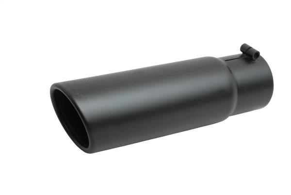 Gibson Performance Exhaust - Gibson Performance Exhaust Black Ceramic Rolled Edge Angle Exhaust Tip - 500639-B