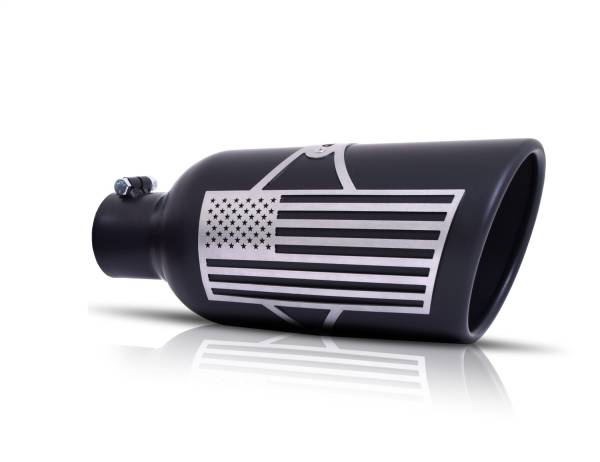 Gibson Performance Exhaust - Gibson Performance Exhaust Patriot Flag Rolled Edge Angle Exhaust Tip - 71-1011