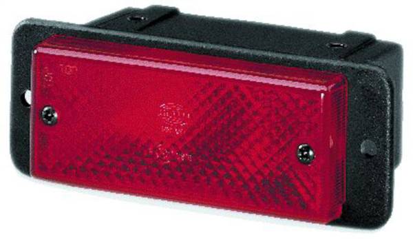 Hella - Hella 6609 Red Rear Fog Lamp with Black Bezel - 006609017