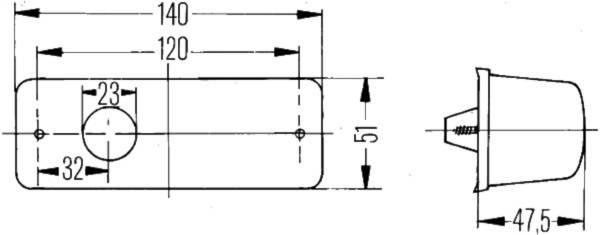 Hella - Hella LAMP RPTR 6692 AMB SIDE MNT RH ECE - 006692027