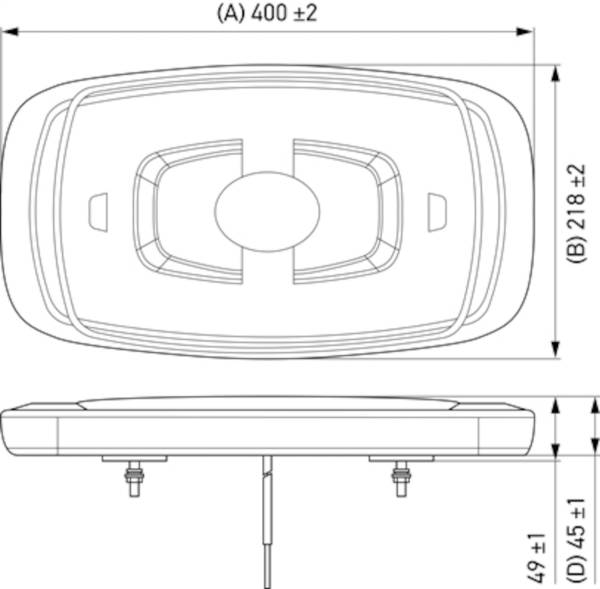 Hella - Hella 2RL ROTATING BEACON MINI MD12/242RL Minibar,  amber with clear lens - 014565111