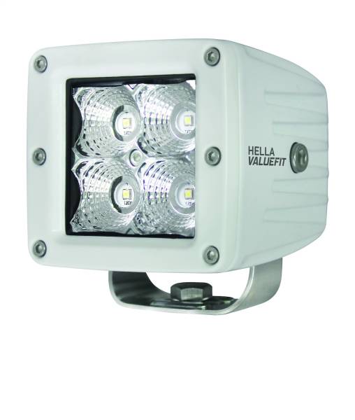 Hella - Hella HVF CUBE 4LED OFF RD SNGL PED FLD WHT MV - 357204041