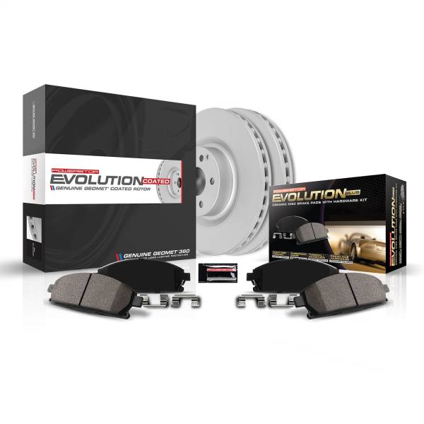 Power Stop - Power Stop PowerStop-Front Genuine Geomet Coated Rotor and Low-Dust Ceramic Brake Pad Kit - CRK4717