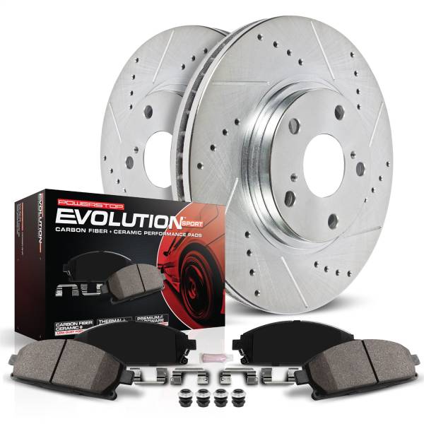 Power Stop - Power Stop Z23 EVOLUTION SPORT UPGRADE KIT: DRILLED/SLOTTED ROTORS - K1392