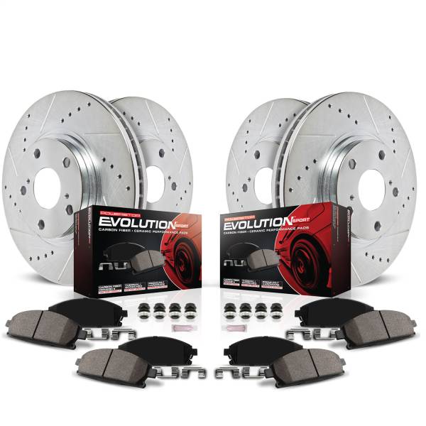 Power Stop - Power Stop Z23 EVOLUTION SPORT UPGRADE KIT: DRILLED/SLOTTED ROTORS - K1393