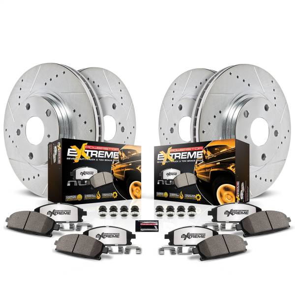 Power Stop - Power Stop Z36 TRUCK/TOW UPGRADE KIT: DRILLED/SLOTTED ROTORS - K4233-36