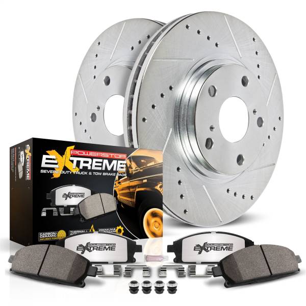 Power Stop - Power Stop Z36 TRUCK/TOW UPGRADE KIT: DRILLED/SLOTTED ROTORS - K4717-36