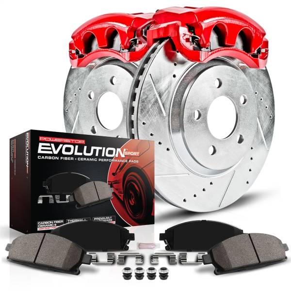 Power Stop - Power Stop Z23 EVOLUTION SPORT UPGRADE KIT: DRILLED/SLOTTED ROTORS,  CARBON-FIBER CERAMIC PADS - KC1392