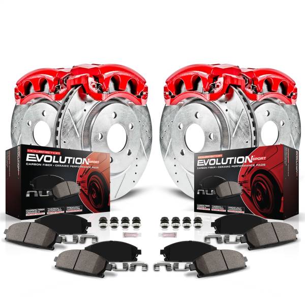 Power Stop - Power Stop Z23 EVOLUTION SPORT UPGRADE KIT: DRILLED/SLOTTED ROTORS,  CARBON-FIBER CERAMIC PADS - KC1393