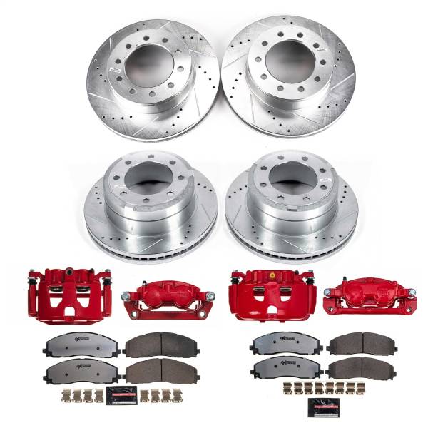 Power Stop - Power Stop Z36 TRUCK/TOW UPGRADE KIT: DRILLED/SLOTTED ROTORS,  CARBON-FIBER CERAMIC PADS - KC8028-36