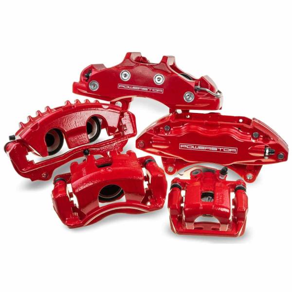 Power Stop - Power Stop HIGH-TEMP RED POWDER COATED CALIPERS (PAIR) - S4614