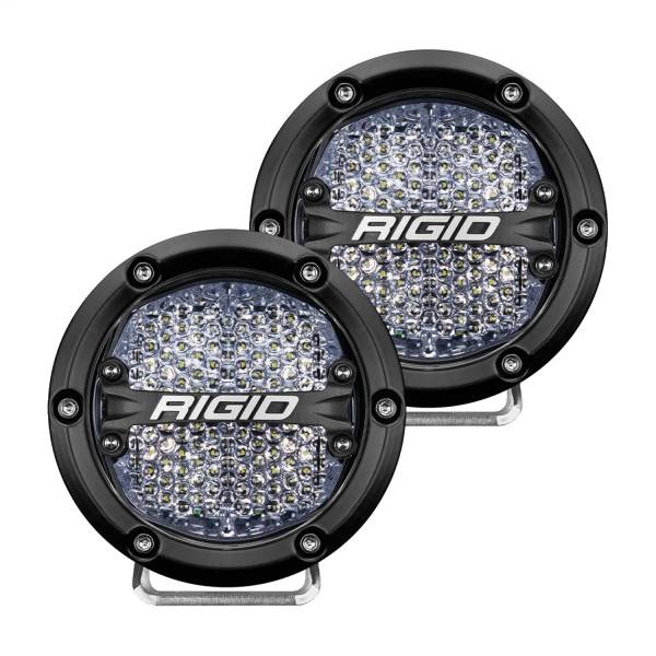 Rigid Industries - RIGID 360-SERIES 4 INCH ROUND LED OFF-ROAD DIFFUSED LENS WITH WHITE BACKLIGHT PAIR - 36208