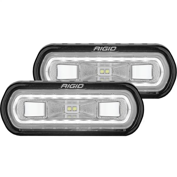 Rigid Industries - Rigid Industries SR-L SERIES OFF-ROAD SPREADER LED LIGHT POD 3 WIRE SURFACE MOUNT WITH WHITE HALO PAIR - 53120