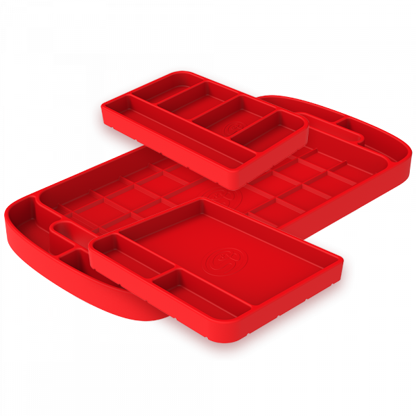 S&B - S&B Tool Tray Silicone 3 Piece Set Color Red - 80-1001