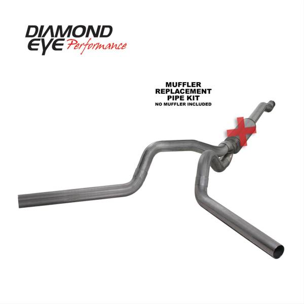 Diamond Eye Performance - Diamond Eye Performance Cat Back Exhaust For 03-07 Ford F250/F350 Superduty 6.0L 4 inch No Muffler Split Rear/Side Stainless - K4340S-RP