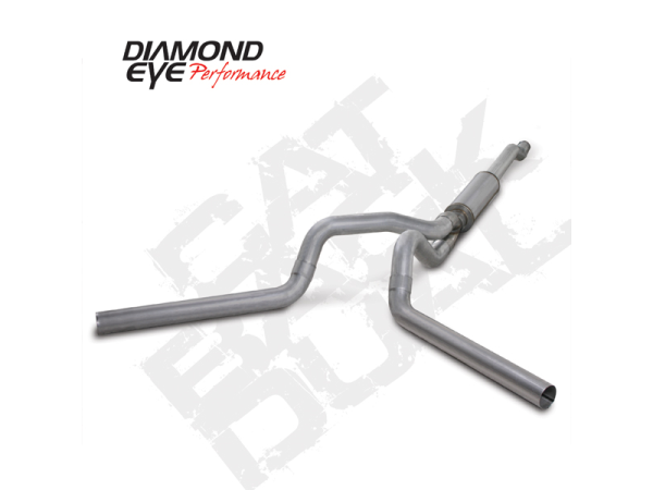 Diamond Eye Performance - Diamond Eye Performance Cat Back Exhaust 03-07 Ford F250/F350 Superduty 6.0L 4 Inch With Muffler Split Rear/Side Aluminized - K4340A