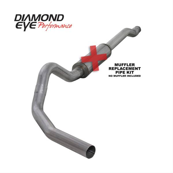 Diamond Eye Performance - Diamond Eye Performance Cat Back Exhaust For 03-07 Ford F250/F350 Superduty 6.0L 4 Inch No Muffler Single Pass Aluminized - K4338A-RP