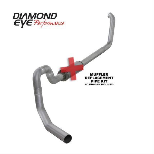 Diamond Eye Performance - Diamond Eye Performance Exhaust Turbo Back 01-02 Excursion 4 Inch Single Pass No Muffler Aluminized Diesel Exhaust - K4332A-RP