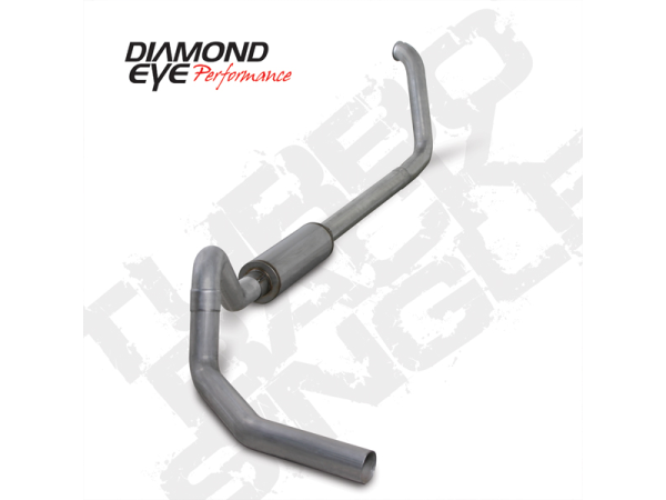 Diamond Eye Performance - Diamond Eye Performance Exhaust Turbo Back 01-02 Excursion 4 Inch Single Pass With Muffler Aluminized Diesel Exhaust - K4332A