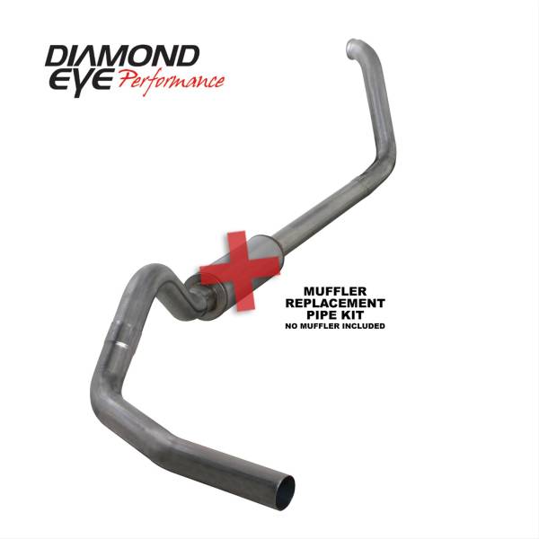 Diamond Eye Performance - Diamond Eye Performance Turbo Back Exhaust 00-03.5 Ford F250/F350 Superduty 7.3L 4 inch Single Pass No Muffler Stainless - K4319S-RP