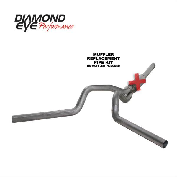 Diamond Eye Performance - Diamond Eye Performance Cat Back Exhaust 94-97.5 F250/F350 4 inch Single In/ Dual Out Split Rear/Side No Muffler Stainless - K4312S-RP