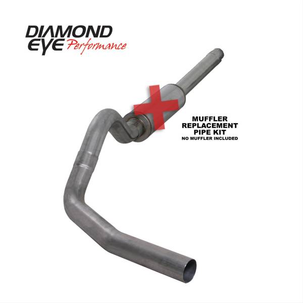 Diamond Eye Performance - Diamond Eye Performance Cat Back Exhaust For 94-97.5 Ford F250/F350 Superduty 7.3L 4 inch Single Pass No Muffler Stainless - K4310S-RP