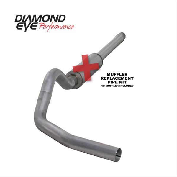 Diamond Eye Performance - Diamond Eye Performance Cat Back Exhaust For 94-97.5 Ford F250/F350 Superduty 7.3L 4 Inch Single Pass No Muffler Aluminum - K4310A-RP