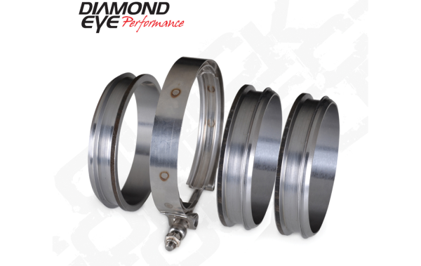 Diamond Eye Performance - Diamond Eye Performance 5 Inch Quick Connect Couplers 3 CNC Machined Flanges And 1 V-Band Clamp - QC500-3
