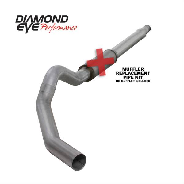 Diamond Eye Performance - Diamond Eye Performance Cat Back Exhaust For 03-07 Ford F250/F350 Superduty 6.0L 5 Inch No Muffler Single Pass Aluminized - K5344A-RP