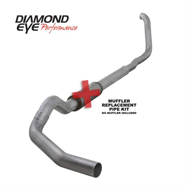 Diamond Eye Performance - Diamond Eye Performance Turbo Back Exhaust For 00-03.5 Ford F250/F350 Superduty 7.3L 5 Inch Single Pass No Muffler Aluminum - K5323A-RP