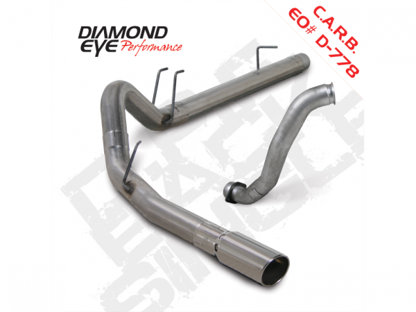 Diamond Eye Performance - Diamond Eye Performance DPF Back Exhaust For 08-10 Ford 6.4L Power Stoke F250/F350 4 Inch Single Passenger Side Stainless - K4363S