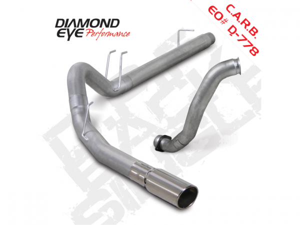 Diamond Eye Performance - Diamond Eye Performance DPF Back Exhaust For 08-10 Ford 6.4L Power Stoke F250/F350 4 Inch Single Passenger Side Aluminized - K4363A