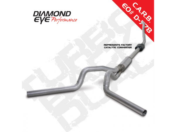 Diamond Eye Performance - Diamond Eye Performance Turbo Back Exhaust 94-97.5 F250/F350 4 Inch Single In/Out Split Rear/Side With Muffler Aluminum - K4308A