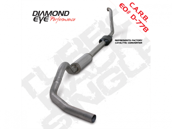 Diamond Eye Performance - Diamond Eye Performance Turbo Back Exhaust 94-97.5 F250/F350 4 inch Single In/ Single Out Pass With Muffler Stainless - K4306S