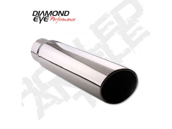 Diamond Eye Performance - Diamond Eye Performance Exhaust Tail Pipe Tip Rolled Angle Cut 5 Inch ID X 6 Inch OD X 18 Inch Long 304 Stainless - 5618RA