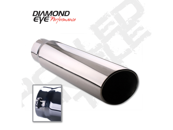 Diamond Eye Performance - Diamond Eye Performance Exhaust Tail Pipe Tip Bolt-On Turn Down 5 inch ID X 6 Inch OD X 18 Inch Long - 5618BRA