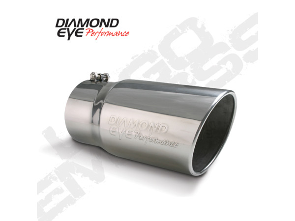 Diamond Eye Performance - Diamond Eye Performance Exhaust Pipe Tip 5 Inch Inlet X 6 Inch Outlet X 12 Inch Bolt On Rolled Angle Stainless Exhaust Tip - 5612BRA-DE