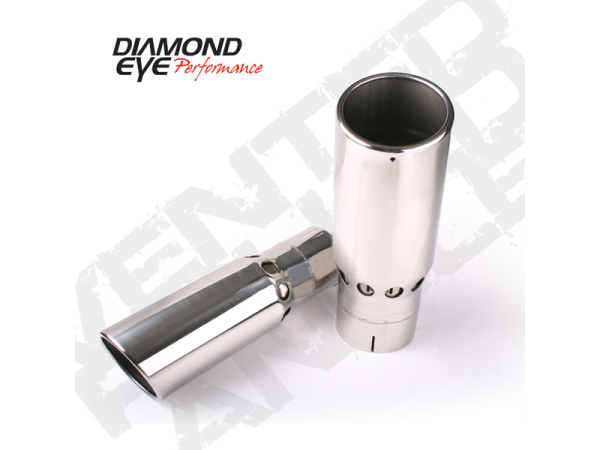 Diamond Eye Performance - Diamond Eye Performance Exhaust Pipe Tip 5 Inch Inlet X 6 Inch Outlet X 12 Inch Vented Rolled Angle Black Exhaust Tip - 5612BAC-DE