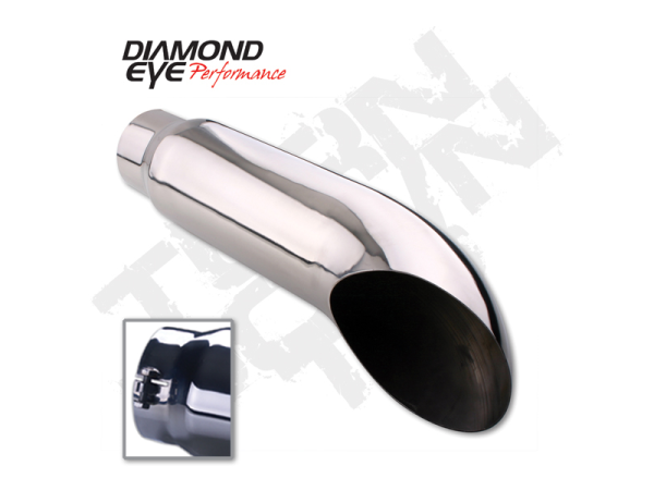 Diamond Eye Performance - Diamond Eye Performance Exhaust Tail Pipe Tip Rolled Angle Cut 4 inch ID X 5 Inch OD X 16 Inch Long 304 Stainless - 4516BTD