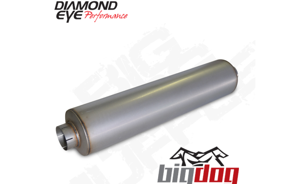 Diamond Eye Performance - Diamond Eye Performance Exhaust Muffler 5 In. Inlet/Outlet Chambered Big Dog Baffled Aluminized Steel - 800465