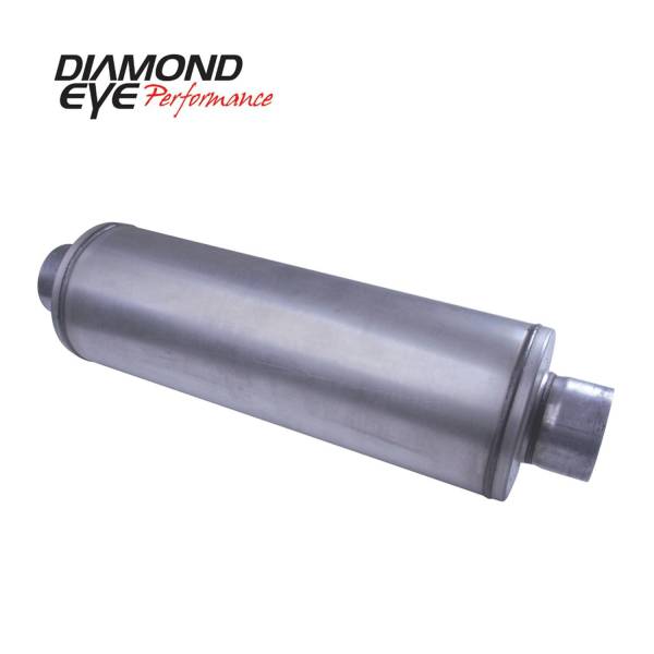 Diamond Eye Performance - Diamond Eye Performance Diesel Muffler 26 Inch Round 5 Inch Inlet/Outlet Aluminized Performance Louvered Muffler - 460150