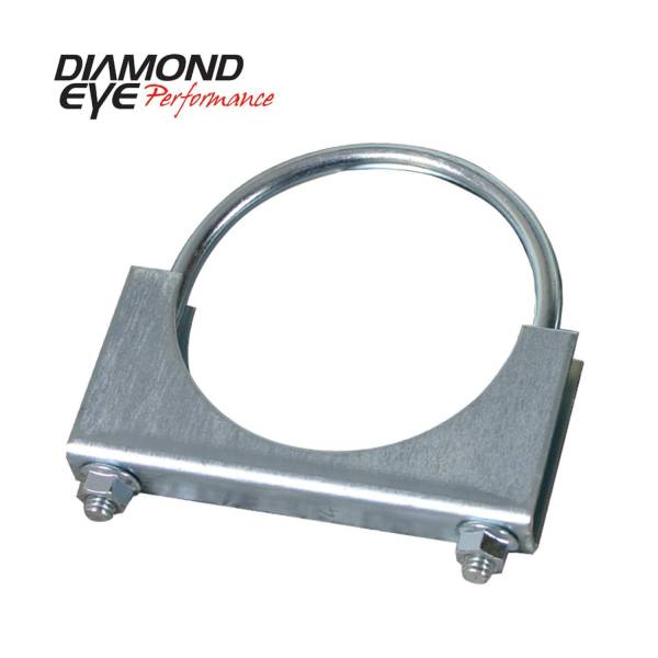 Diamond Eye Performance - Diamond Eye Performance Exhaust Clamp 4 Inch Zinc Coated U-Bolt Saddle Clamp - 454000
