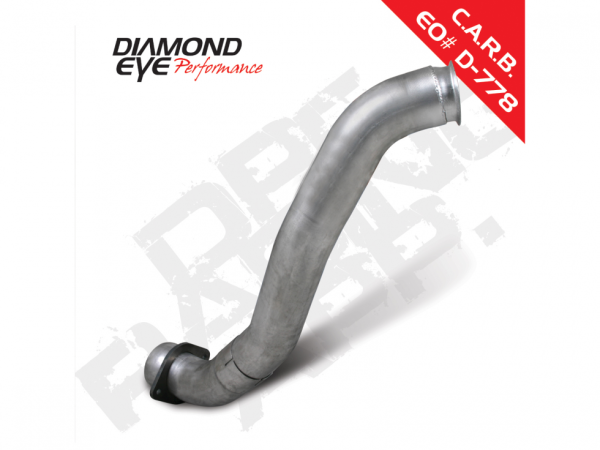 Diamond Eye Performance - Diamond Eye Performance Exhaust Downpipe 4 Inch Inlet/Outlet No Sensor Bung Aluminized 08-10 F250/F350 Race Use Only - 125102