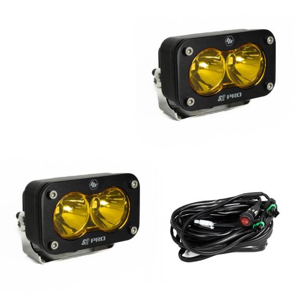 Baja Designs - Baja Designs LED Light Pods Amber Lens Spot Pattern Pair S2 Pro Series - 487811