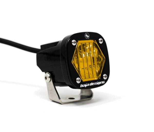 Baja Designs - Baja Designs S1 Amber Wide Cornering LED Light with Mounting Bracket Single - 380015