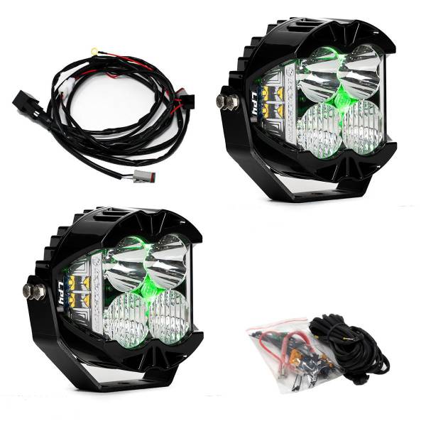 Baja Designs - Baja Designs LP4 Pro LED Auxiliary Light Pod Pair Light Pattern Driving/Combo Green Backlight - 297816