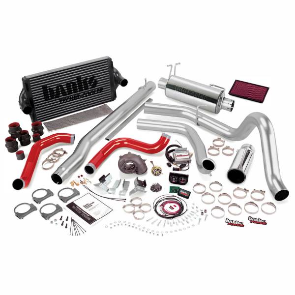 Banks Power - Banks Power PowerPack Bundle Complete Power System W/Single Exit Exhaust Black Tip 99.5-03 Ford 7.3L F250/F350 Automatic Transmission - 47556-B